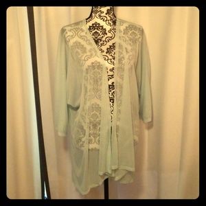 NWT LULAROE LINDSAY. Sheer Sea Foam Green Kimono.